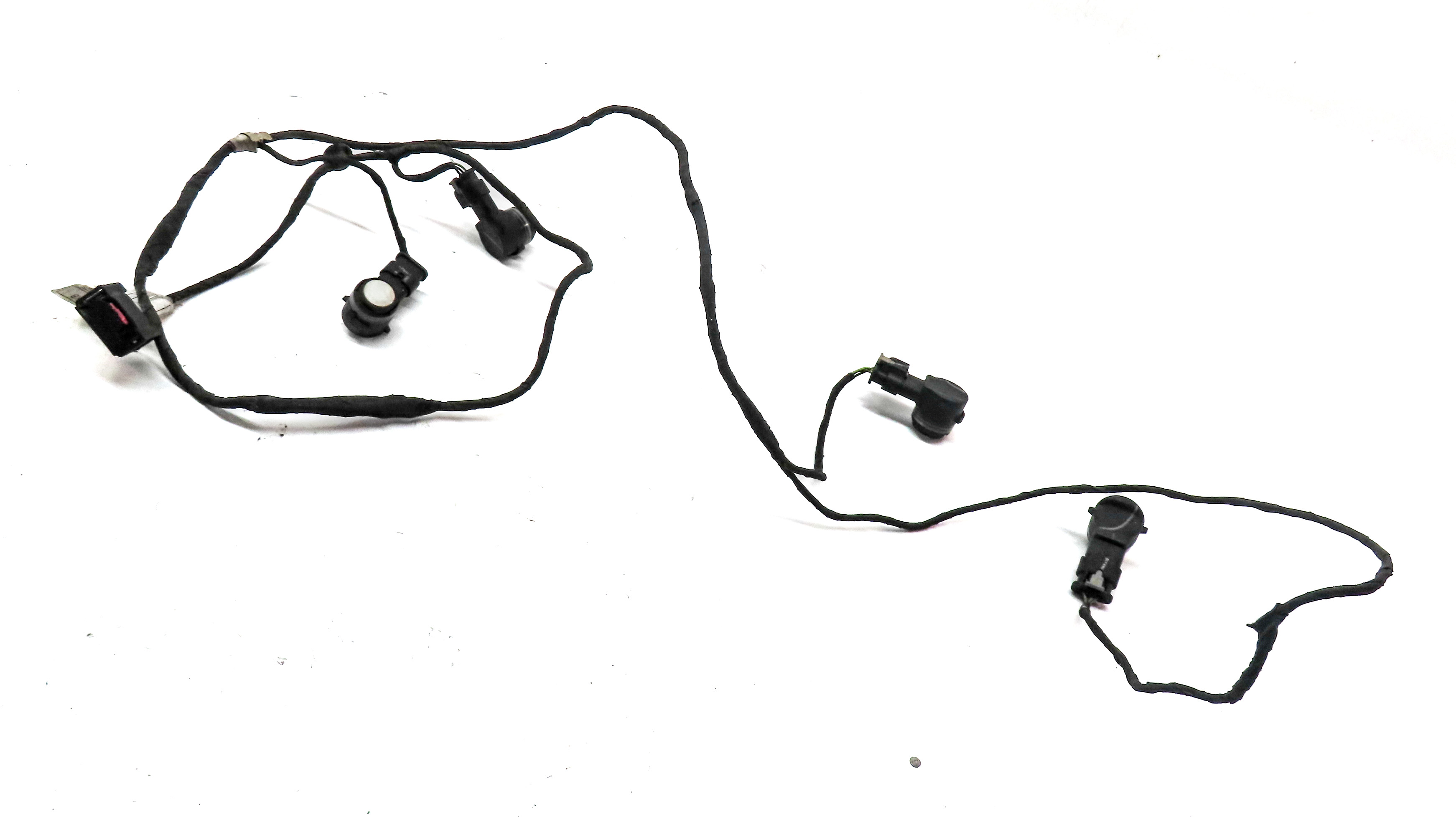 2014 BMW X5 F15 REAR PARK ASSIST PDC SENSOR SET 4 (White) w/ WIRE WIRING HARNESS — exact item pictured
